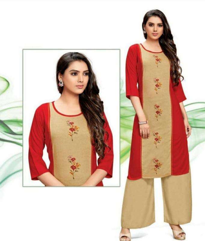 VASTRA MODA PRESENTS VM 233 RAYON TOP WITH SIROWSKWI AND BOTTOM M TO XXL